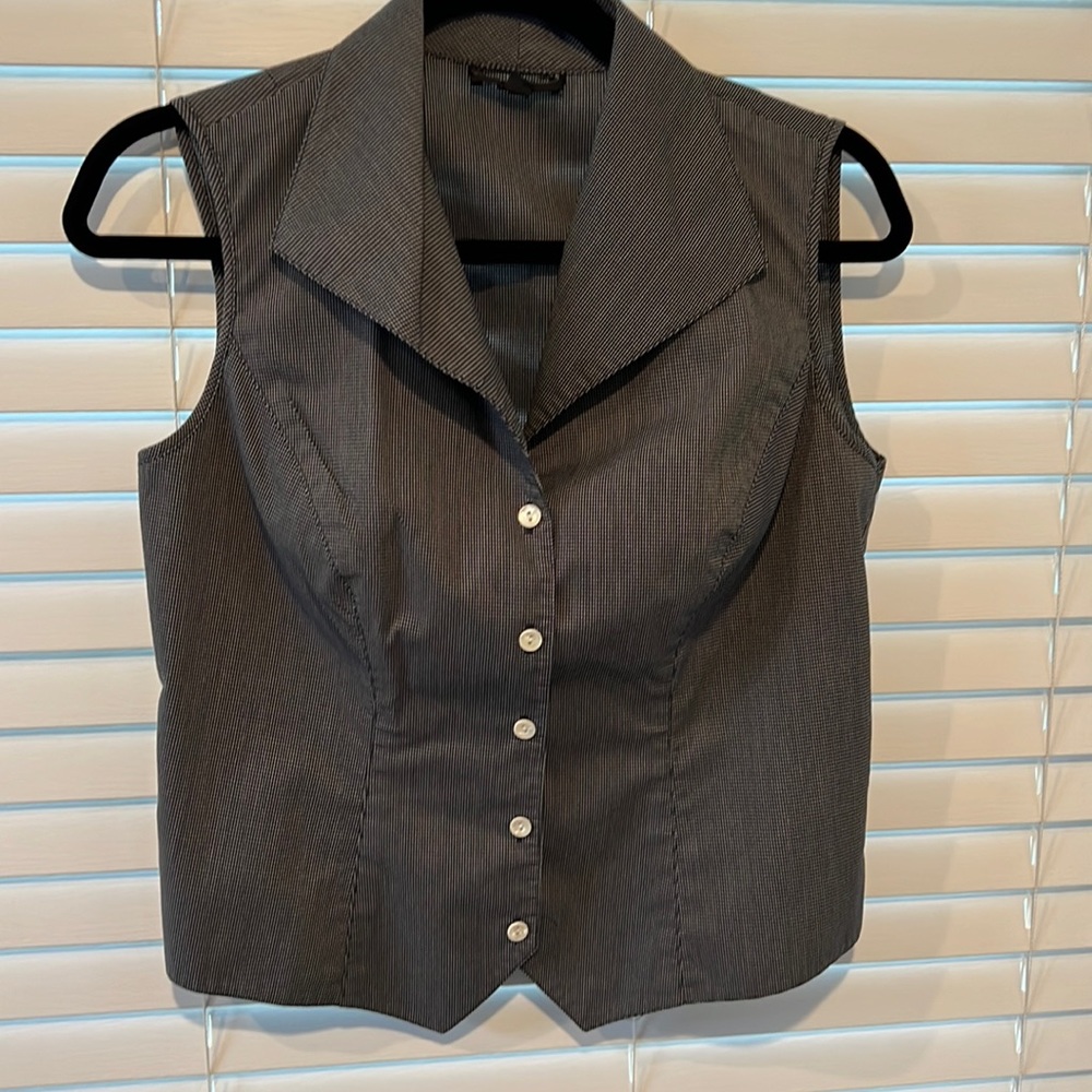 Black and white small checkered blouse